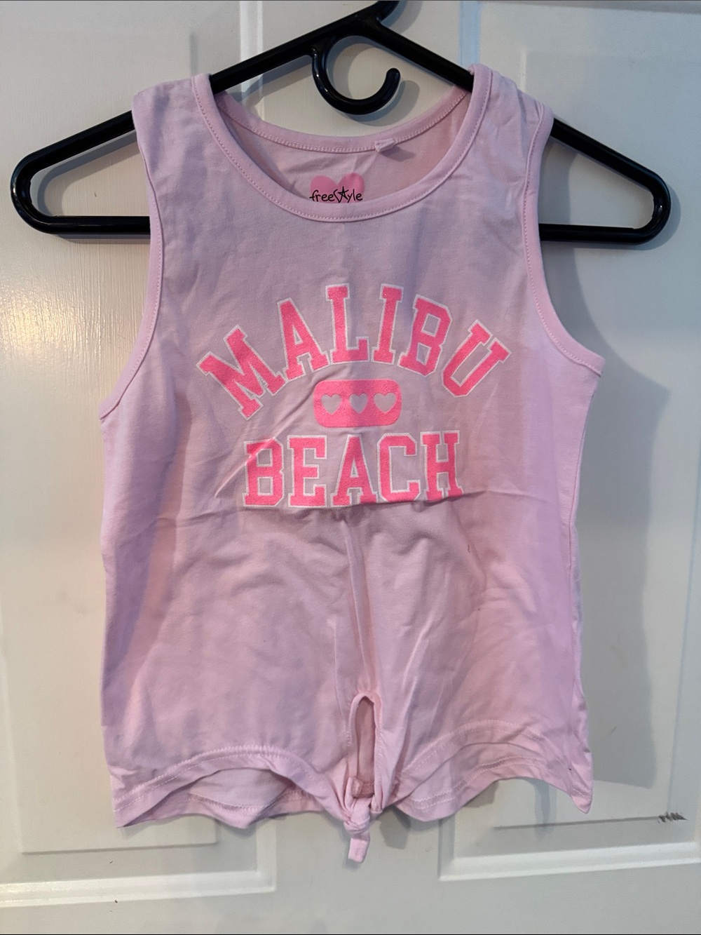 Freestyle Pink Malibu Beach Tank Top with Tie Front